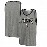 New Orleans Saints NFL Pro Line by Fanatics Branded Throwback Collection Season Ticket Tri-Blend Tank Top - Heathered Gray